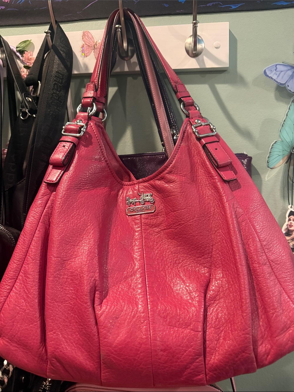 Coach Pink Leather Shoulder Bag